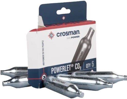 Crosman CO2 Powerlet 12-gram Airgun Cartridges 5/ct - Image 2