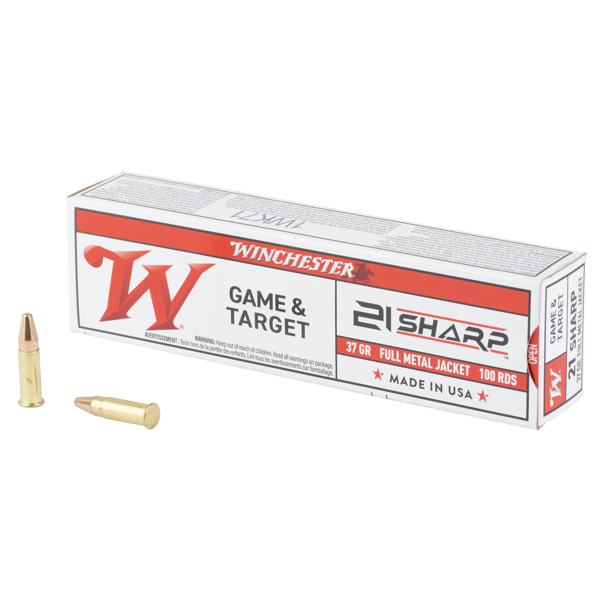 Winchester Game & Target Rimfire Ammunition 21 Sharp 37gr FMJ 1335fps 100/ct - Image 3