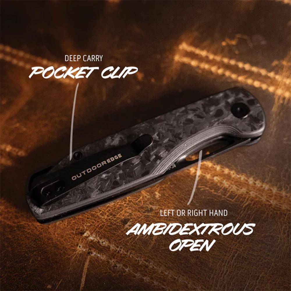 Outdoor Edge Kaytan Folding Knife 3-3/10" Drop Point Blade Black - Image 3