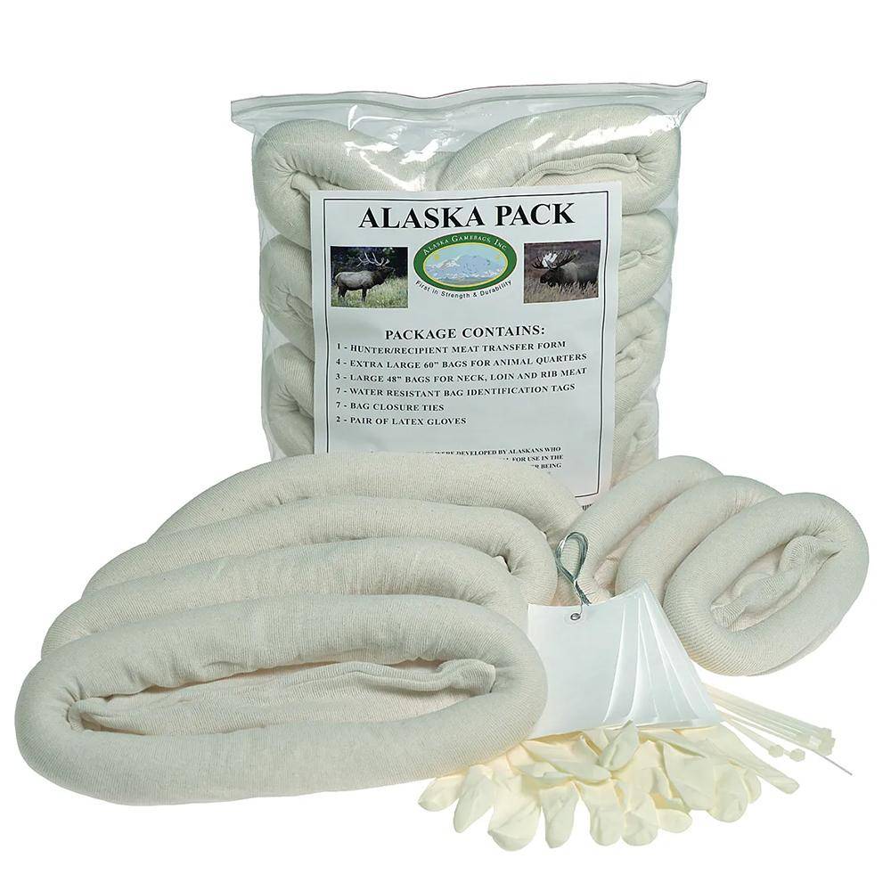 Alaska Game Bags Alaska Pack Large Game Bags 7/ct with Tag Ties and Gloves