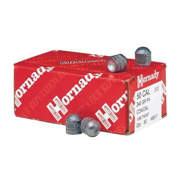 Hornady 50 cal 240 gr PA Conical Muzzleloader Bullets 50/ct Box