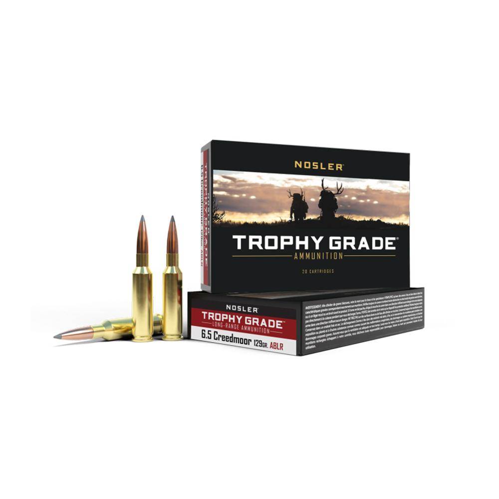 Nosler Trophy Grade Accubond Long Range Rifle Ammunition 6.5 Creedmoor 129gr ABLR SP 2850 fps 20/ct