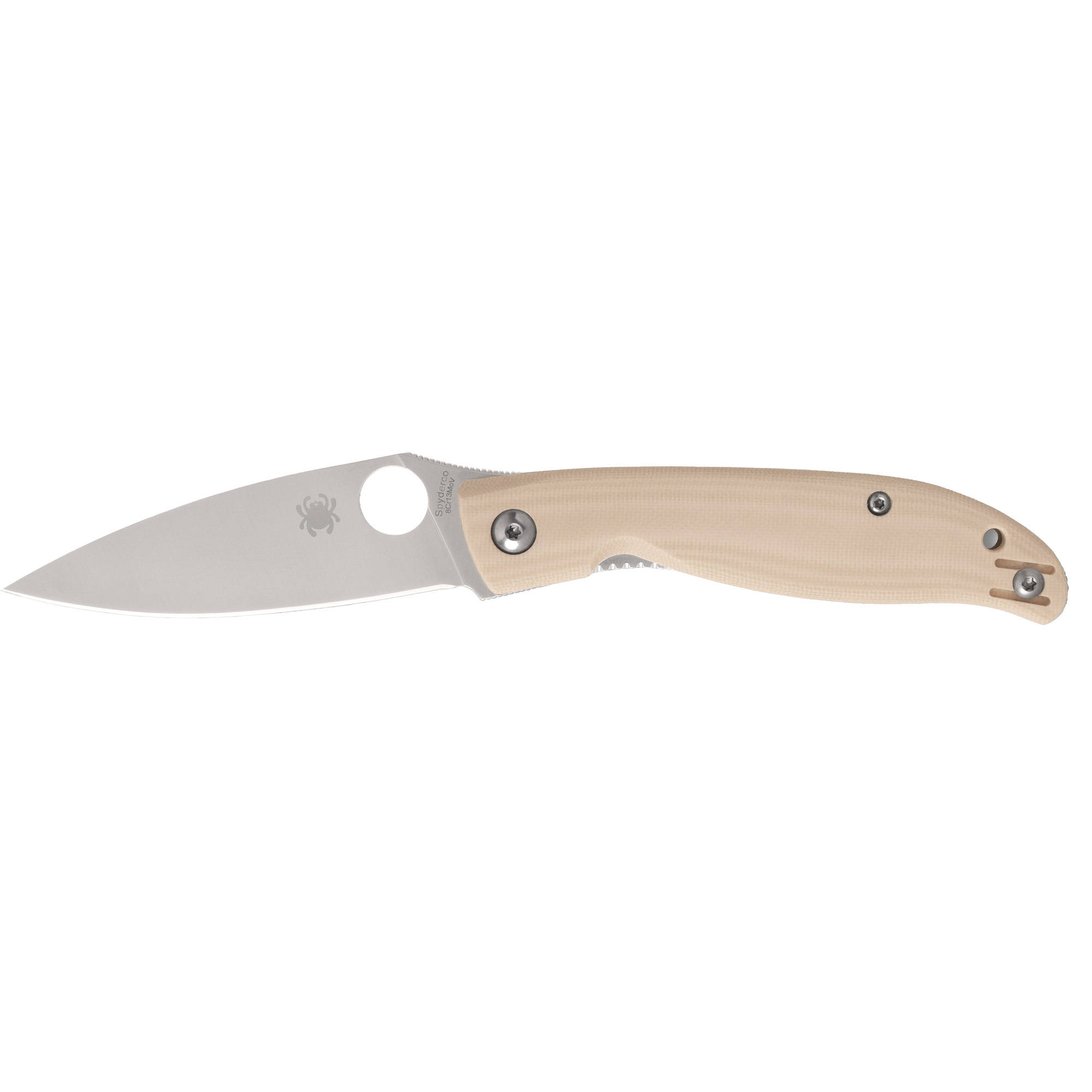 SPYDERCO MANTRA 4 G-10 3.34" WHT/SLV