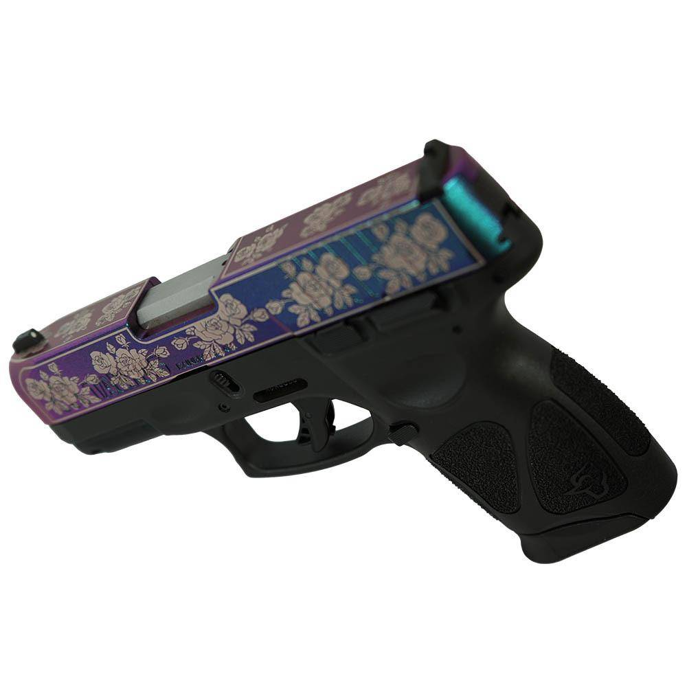 Taurus G3C "Guns & Roses Engraved Mongoose Purple" Handgun 9mm Luger 12rd Magazines(2) 3.26'' Barrel - Image 4