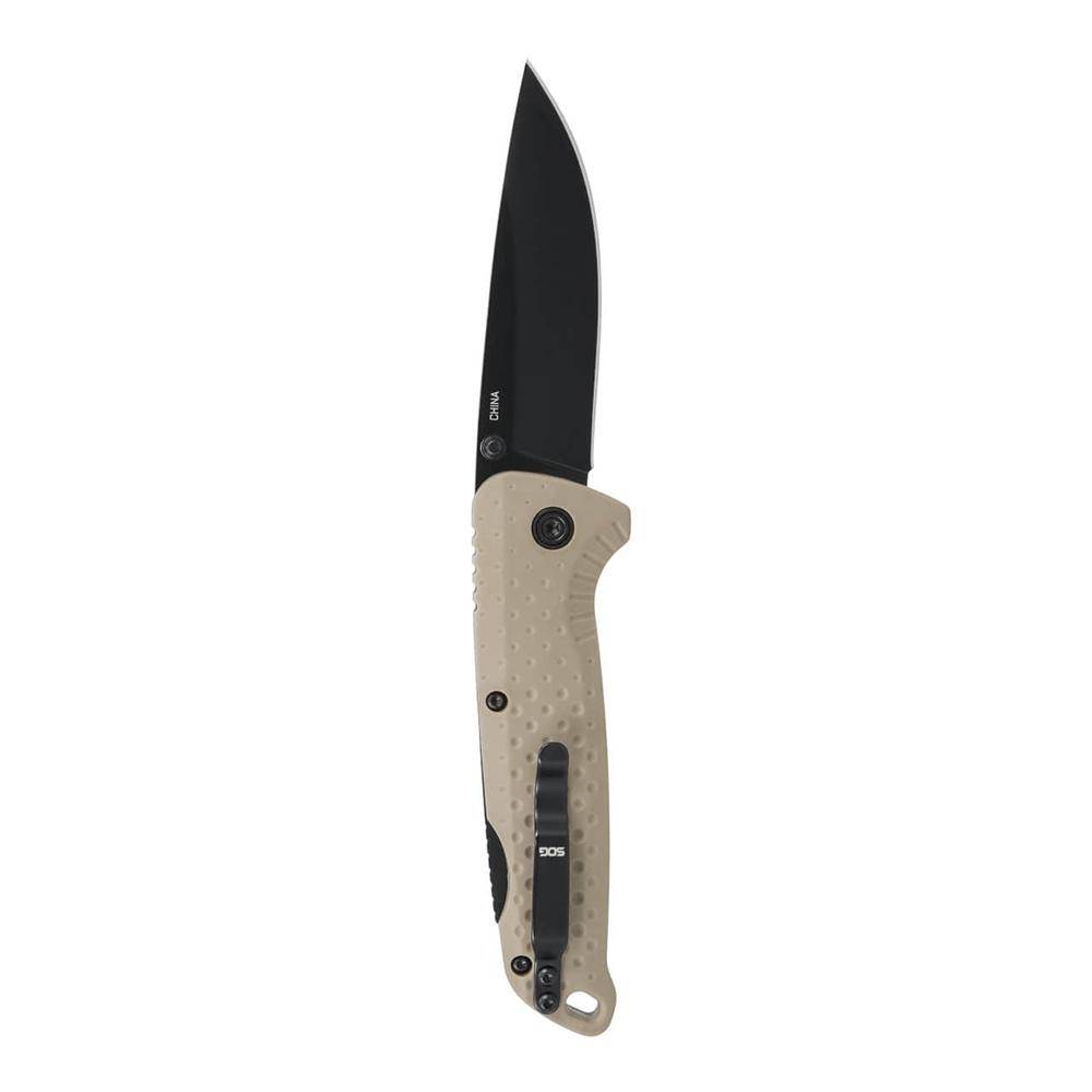 SOG Knives Adventurer LB Folding Knife 3" Drop Point Blade FDE - Image 2