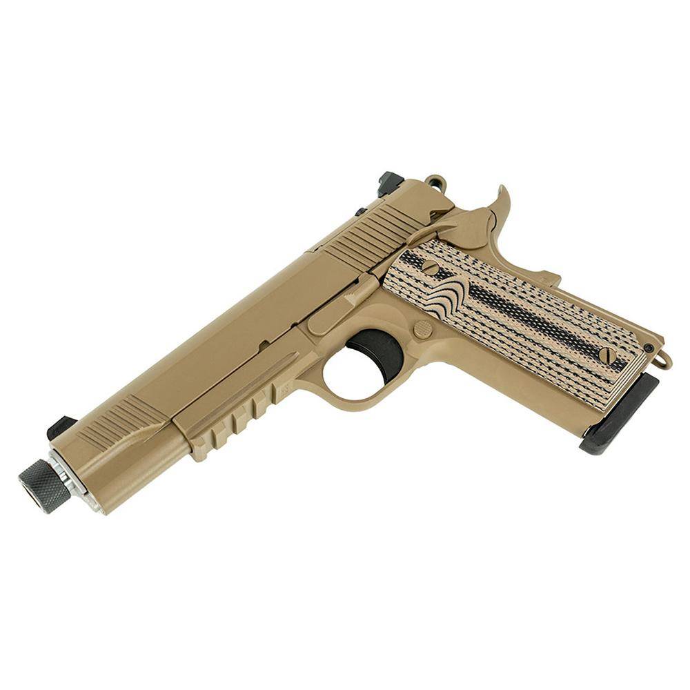 Tisas 1911 B45RGD TH Raider Handgun .45 ACP 8rd Magazines(2) 5.5" Threaded Barrel FDE Cerakote - Image 2