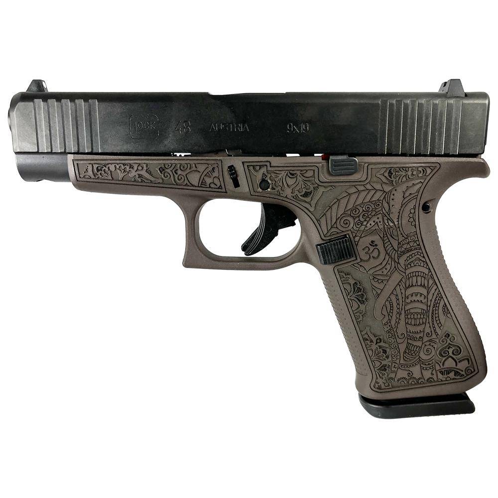 Glock 48 Custom "Vortex Bronze Elephant Engraved" Handgun 9mm Luger 10/rd Magazines (2) 4.17" Barrel Austria - Image 2