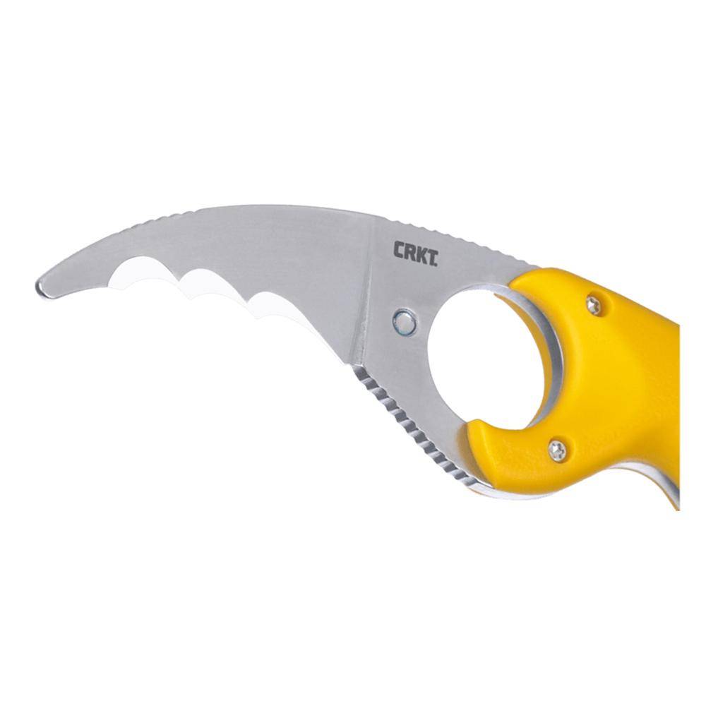CRKT Bear Claw Fixed Knife 2-2/5" Hawkbill Blade Yellow - Image 3