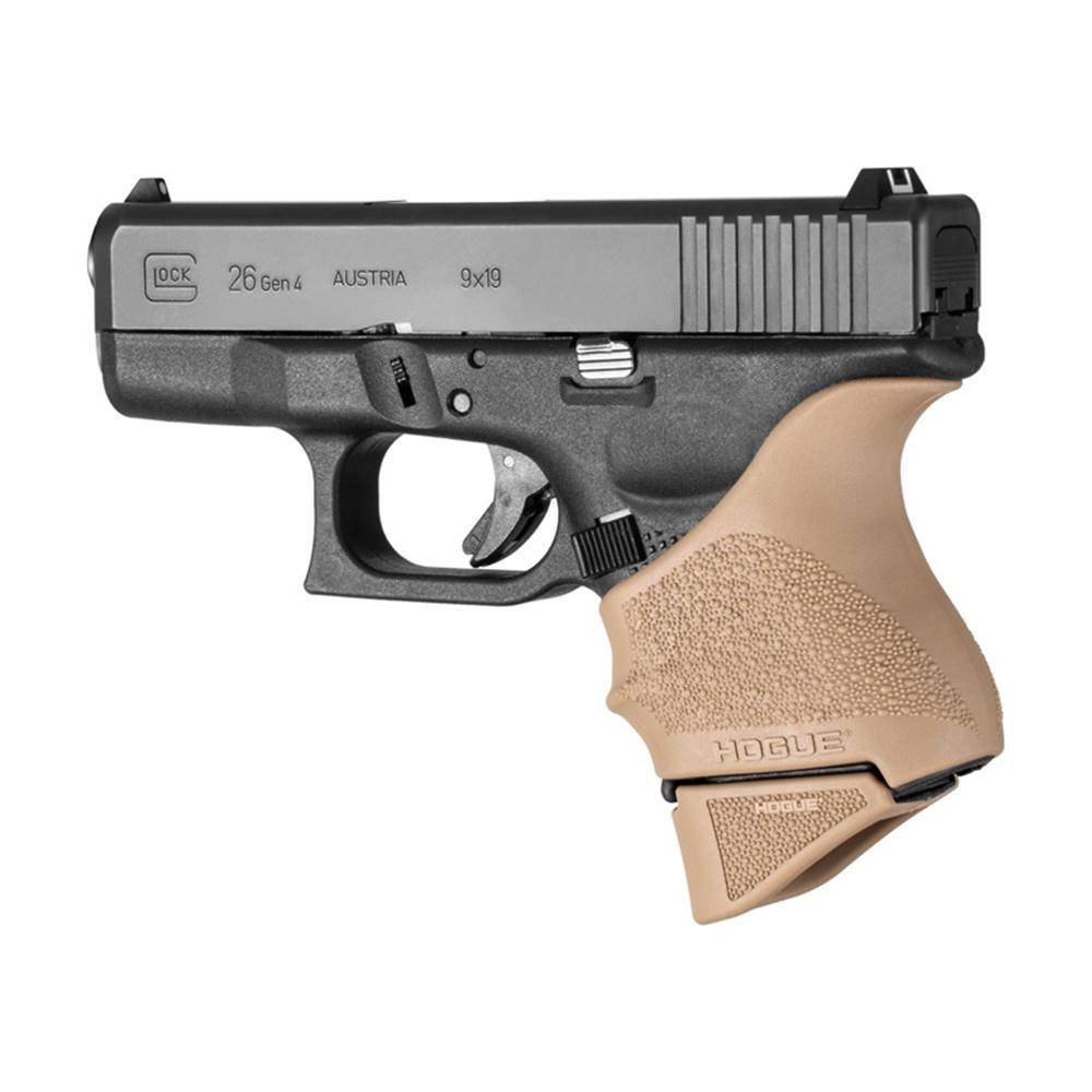 Hogue Overmolded Rubber Grip Extension Base Pad for Glock 26 10/rd Magazines FDE - Image 4