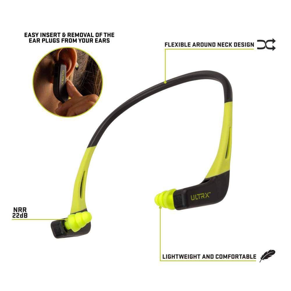 Allen ULTRX Wave Banded Passive Ear Plugs 22dB Grey Yellow - Image 3
