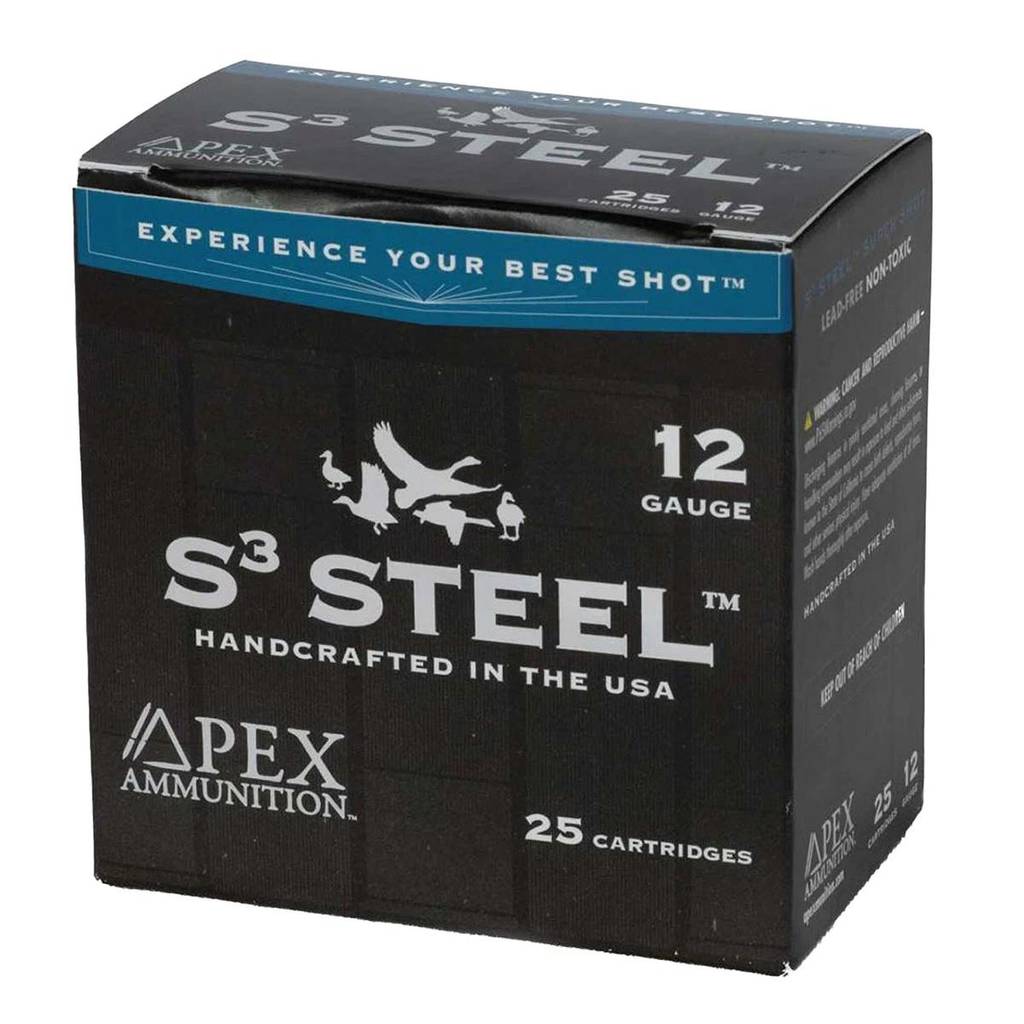 Apex Ammunition Waterfowl S3 Steel Shotshells 12ga 3" 1-1/4oz #3 1450 fps 25/ct