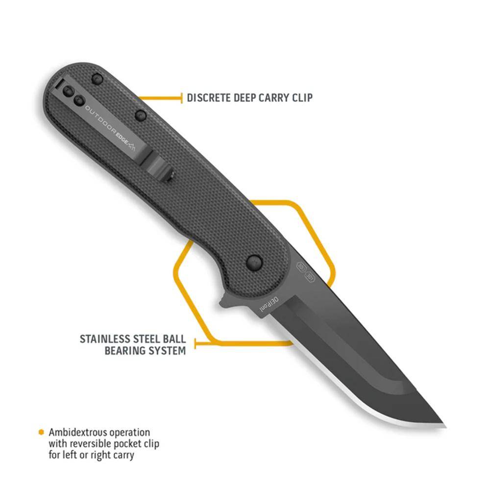 Outdoor Edge Razor VX3 Replaceable Blade Folding Knife 3" Drop Point Blade Black - Image 4
