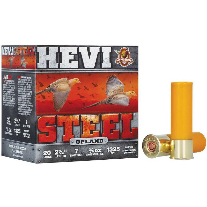 HEVI-Shot HEVI-Steel Shotshells 20ga 2-3/4" 3/4oz 1325 fps #7 25/ct