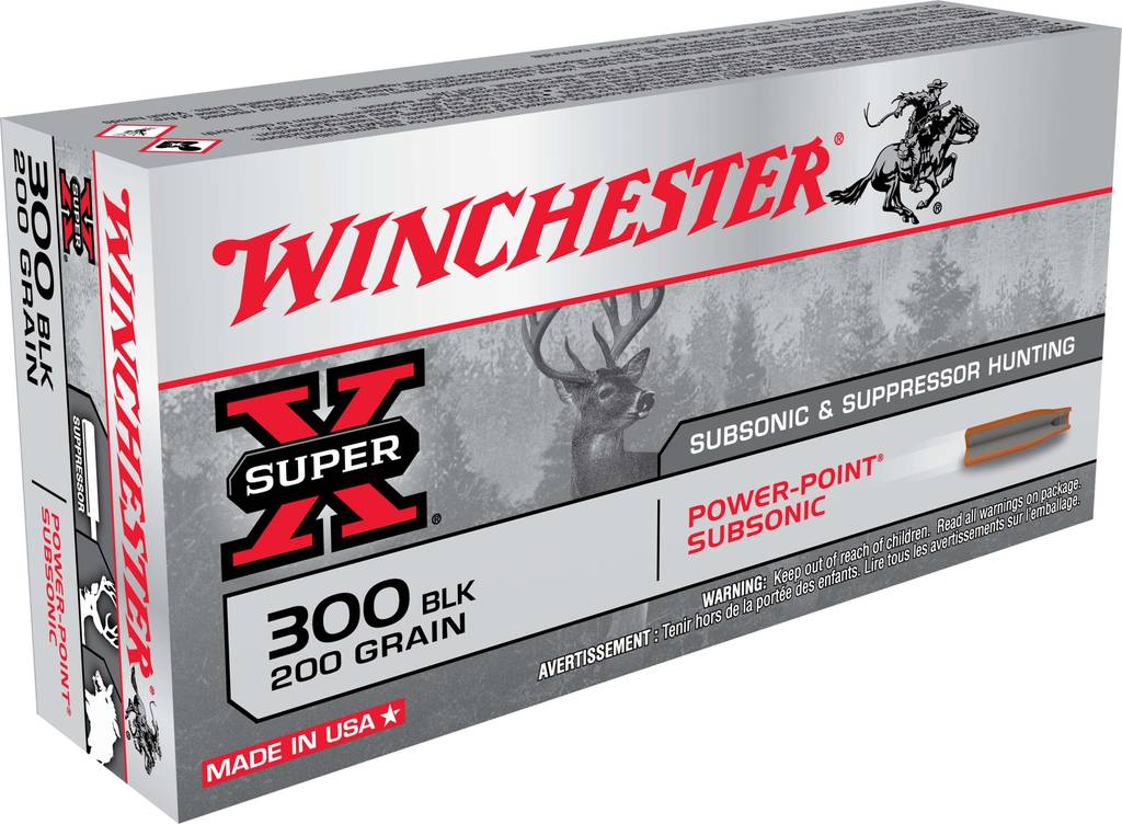 Winchester Super-X Subsonic Rifle Ammunition .300 AAC Blackout 200 gr. HP 1060 fps 20/ct