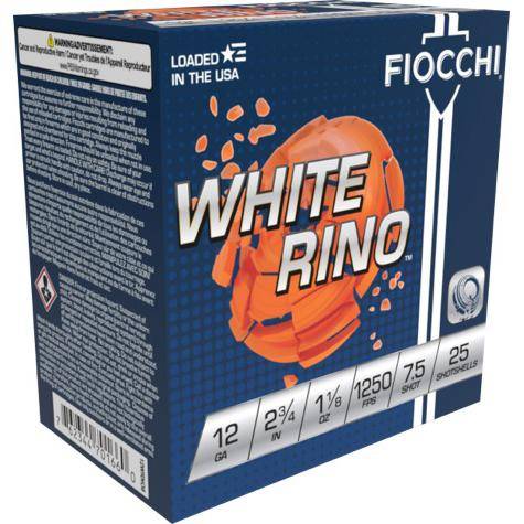 Fiocchi Exacta White Rino Shotshells 12ga 2-3/4" 1-1/8oz 1250 fps #7.5 25/ct