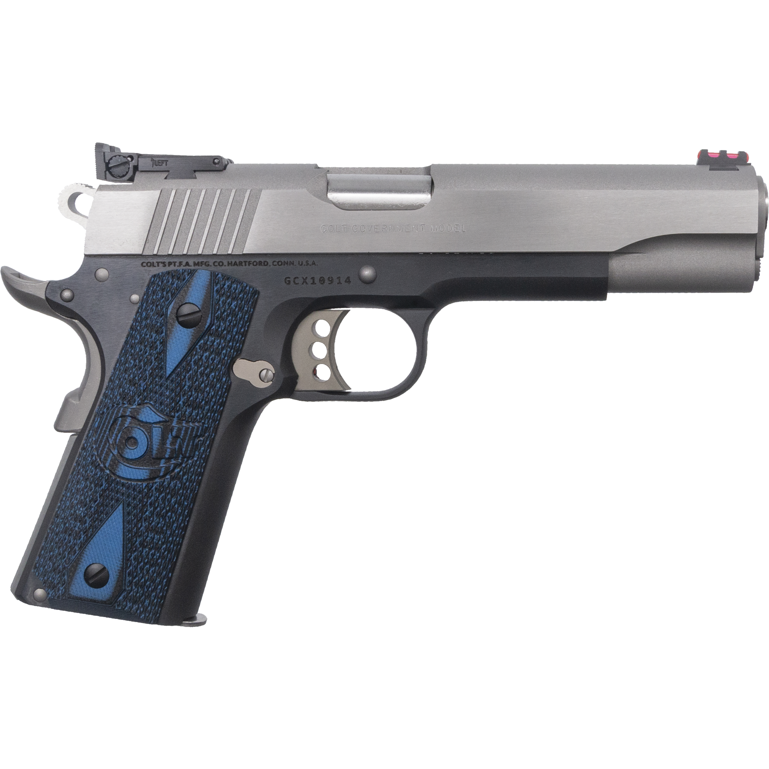 Colt Gold Cup Handgun .45 Auto 8rd Magazine 5" Barrel Two-Tone Finish G10 Grips