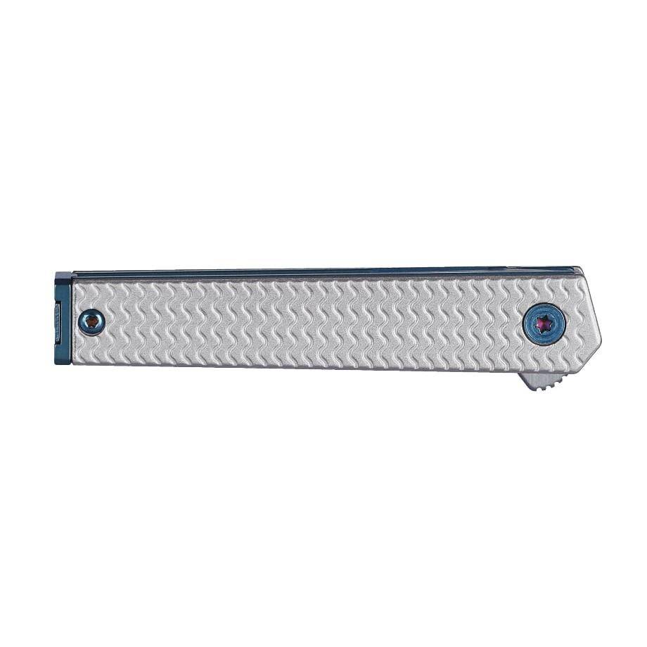 CRKT CEO Microflipper Folding Knife 2-3/8" Drop Point Blade Silver and Blue
