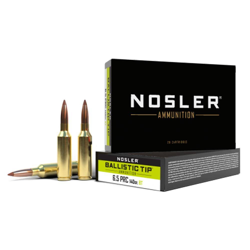 Nosler Ballistic Tip Rifle Ammunition 6.5 PRC 140gr PT 2900 fps 20/ct