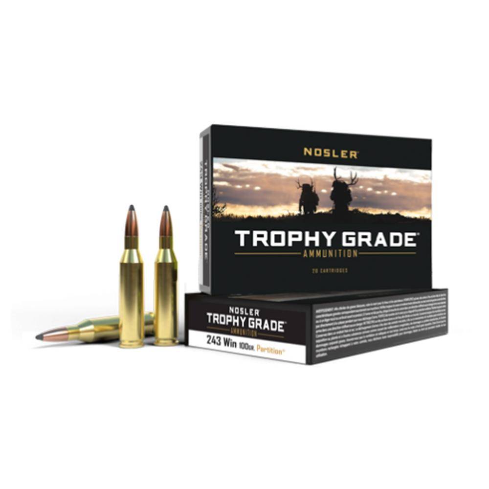 Nosler Trophy Grade Rifle Ammunition .243 Win 100g PSP 2950 fps 20/ct