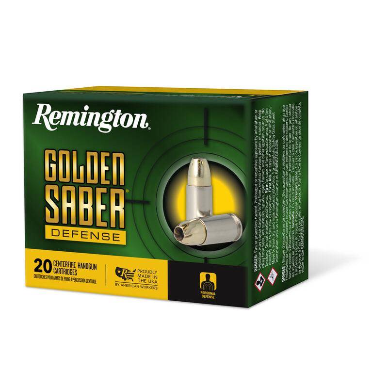 Remington Golden Saber Defense Ammunition .45 Auto 185gr BJHP 1015 fps 20/ct