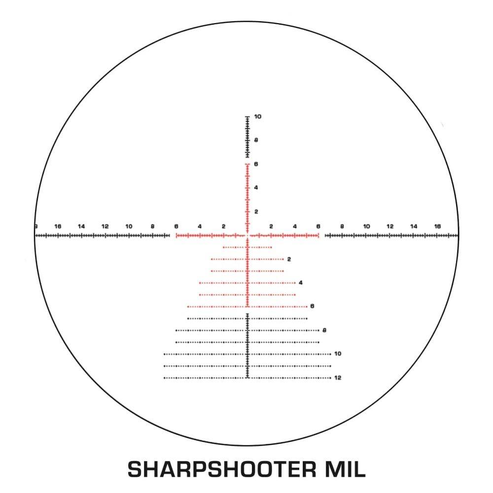 Swampfox Warhawk 5-25x56 Rifle Scope FFP Sharpshooter MIL Reticle Black