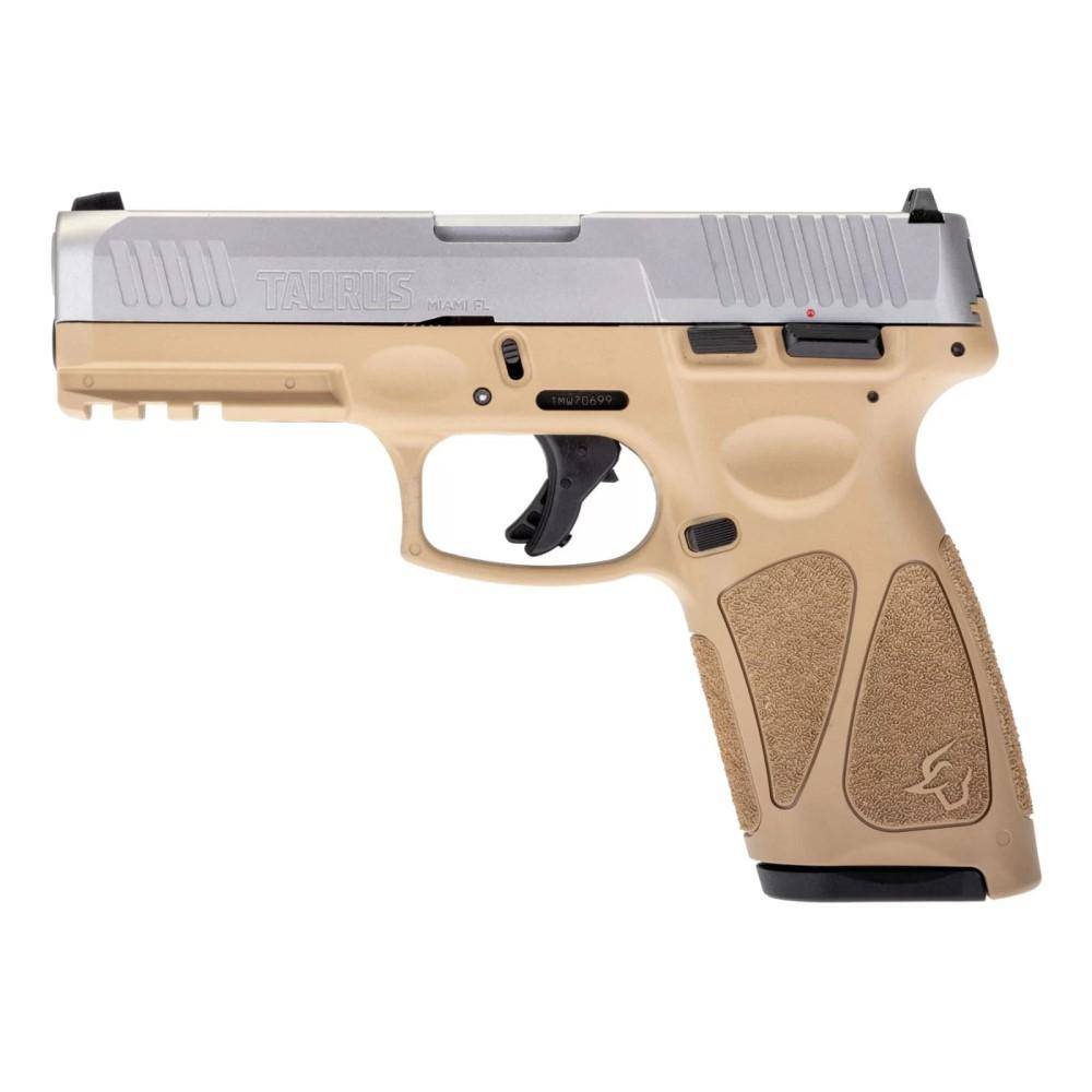 Taurus G3 Full Size Handgun 9mm Luger 17/rd 4" Barrel Stainless Steel and Tan with Steel Sights
