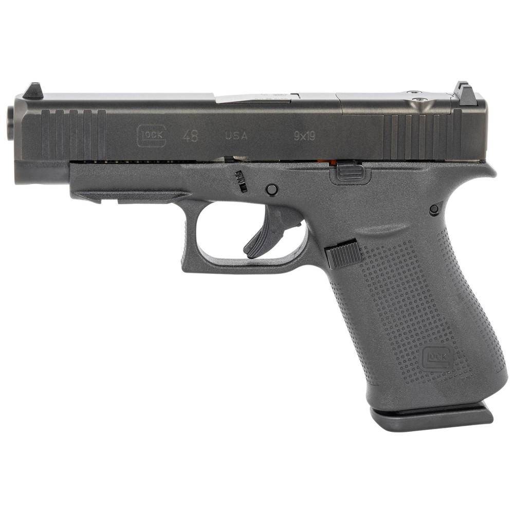 Glock 48 MOS Compact Handgun 9mm Luger 10/rd Magazines (2) 4.17" Barrel Black with Front Rails USA