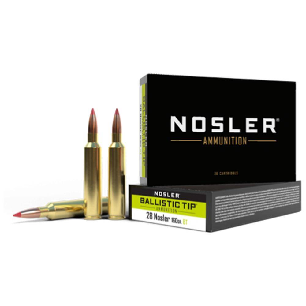 Nosler Ballistic Tip Rifle Ammunition 28 Nosler 160g PT 3200 fps 20/ct