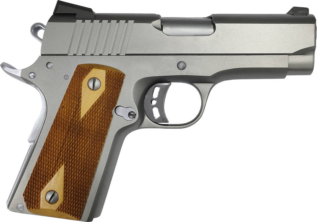 Rock Island Armory Rock 1911 Standard CS Handgun 9mm Luger 8rd Magazine 3.6" Barrel Stainless Steel with Wood Grip