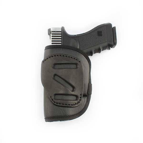 Tagua Leather Ecoleather Weightless 4 in 1 Open Top Holster for Most 9mm Luger/.40/.45 Black RH - Image 2