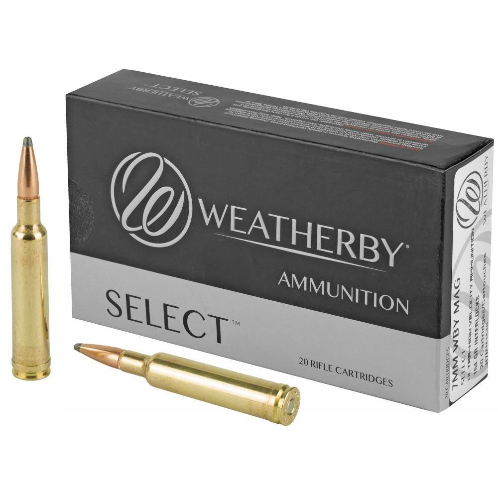 Weatherby Select Hornady Interlock Rifle Ammunition 7mm Wby Mag 154gr SP 3250 fps 20/ct