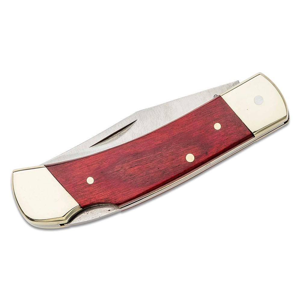 Schrade Uncle Henry Smokey Lockback Folding Knife 2-7/8" Clip Point Blade Wood with Leather Sheath - Image 2