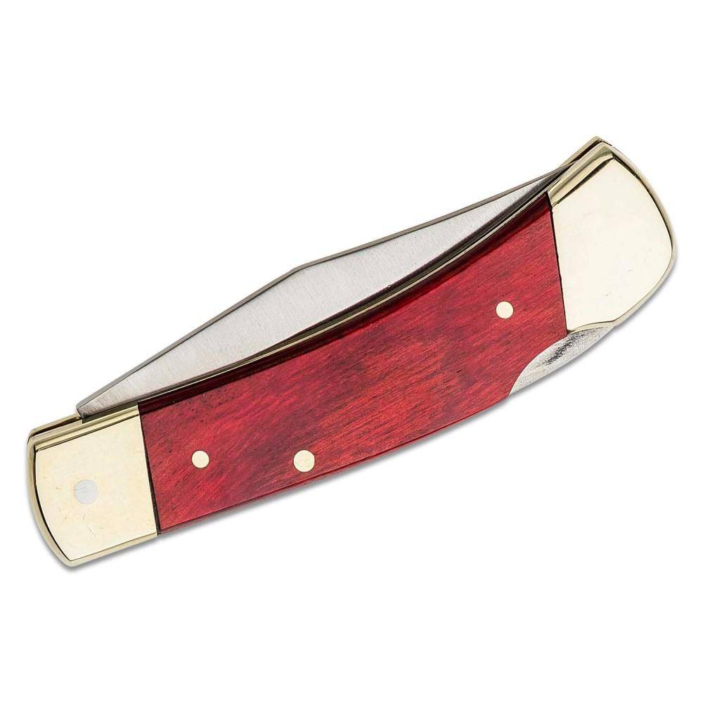Schrade Uncle Henry Smokey Lockback Folding Knife 2-7/8" Clip Point Blade Wood with Leather Sheath - Image 3
