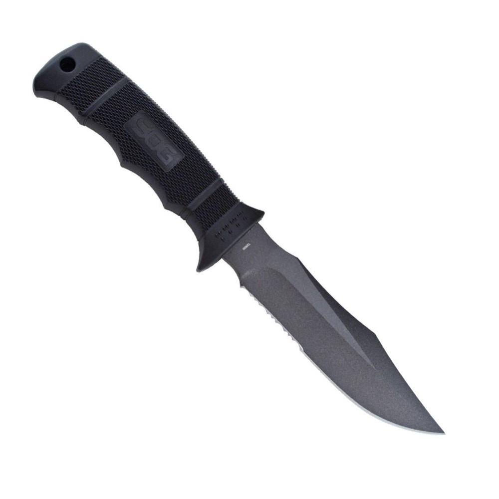 SOG Seal Pup Fixed Blade Knife 4-3/4" Clip Point Blade Black with Nylon Sheath - Image 2