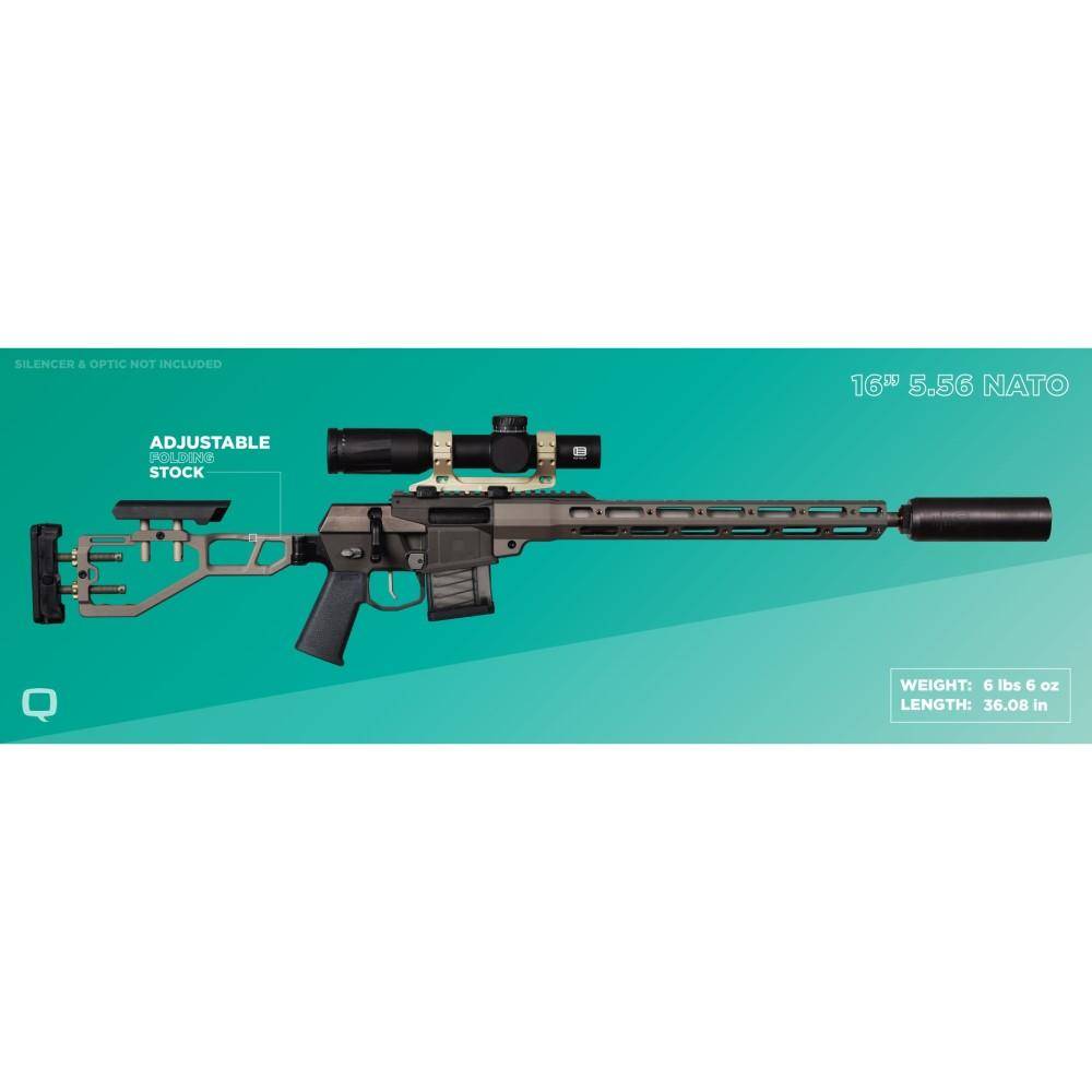 Q Mini Fix Rifle 5.56 NATO 10rd Magazine 16" Barrel Grey
