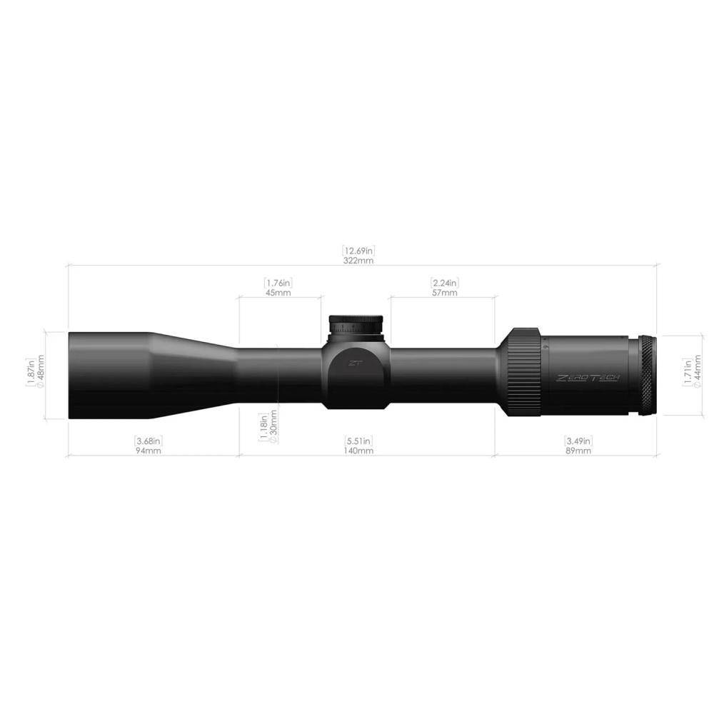 ZeroTech Thrive Rifle Scope 3-9x40 30mm SFP PHRiii MOA Non-Illum Black - Image 3