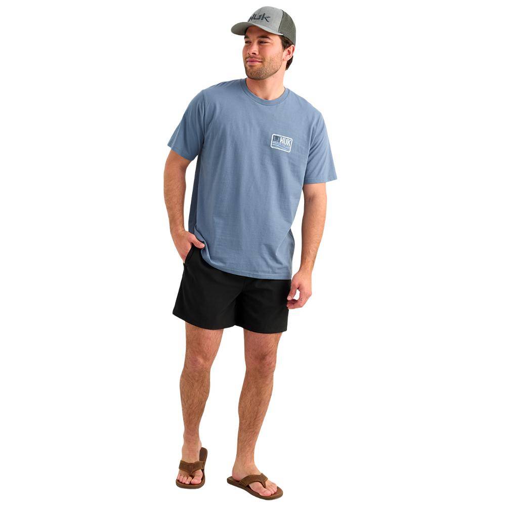 Huk Born Wave Short Sleeve Shirt Stormy Blue L - Image 4