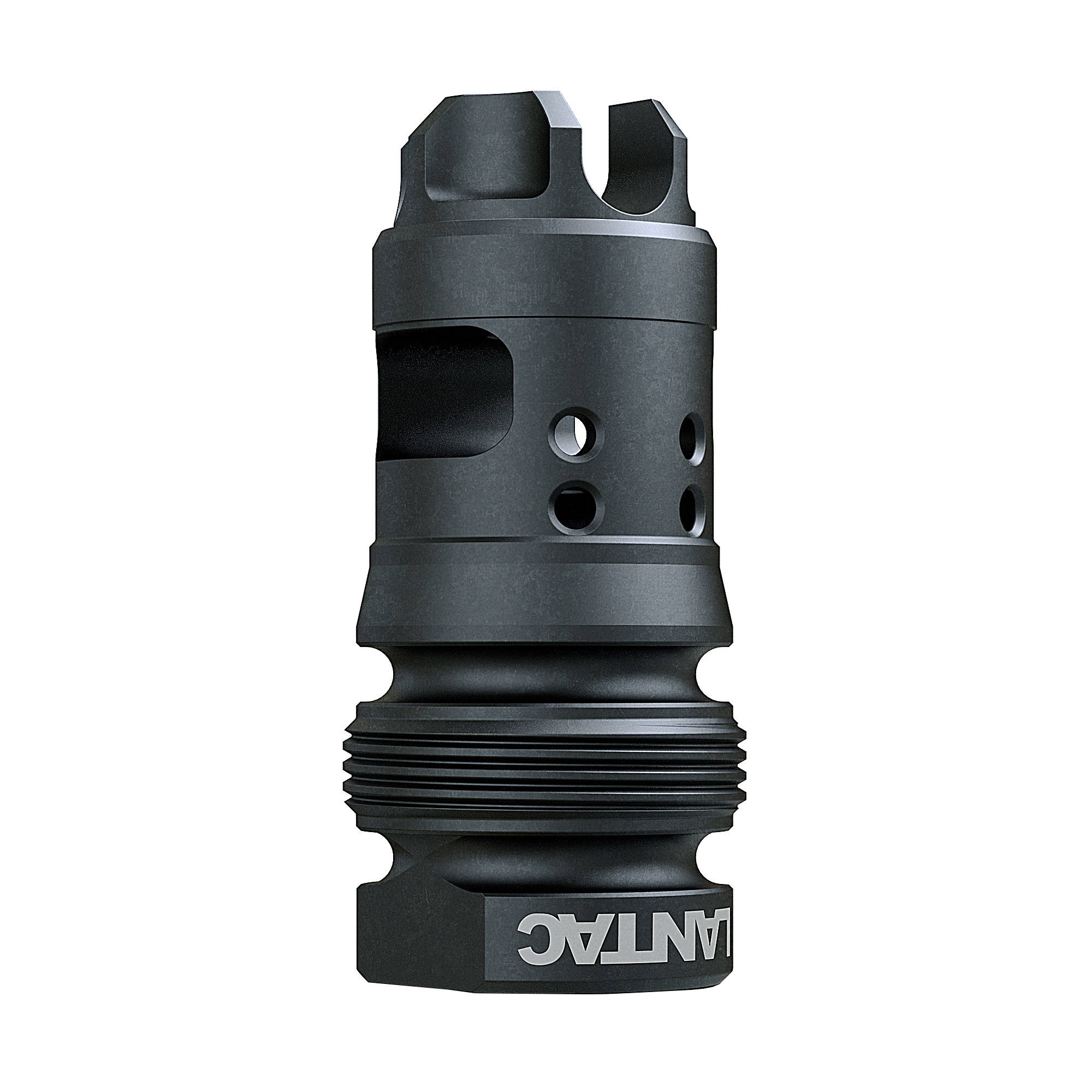 Lantac Dragon Muzzle Brake 9mm Luger 2.66" 1/2x28 Thread with Dead Air Xeno Mount - Image 2
