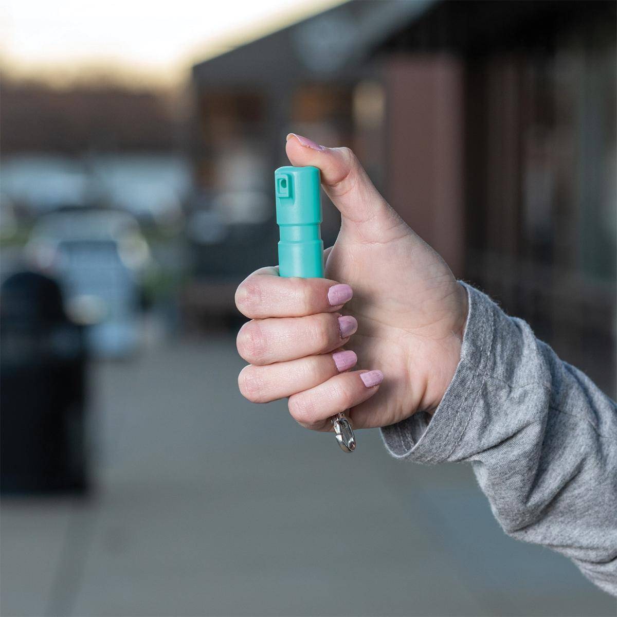 Sabre Mighty Discreet Pepper Spray with Snap Clip Keychain Mint Green - Image 4