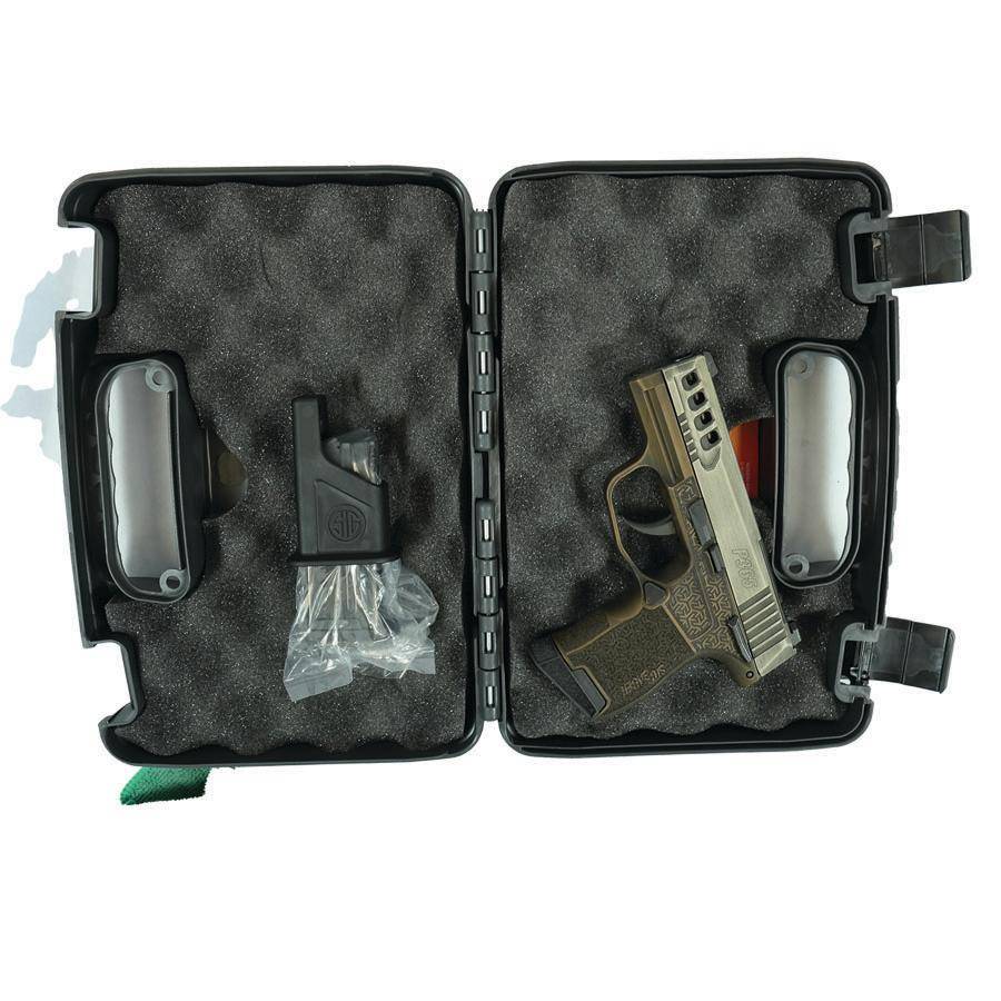 Sig Sauer Distressed Gray Slide/Brown Octagon Grip P365-380 Handgun 380 Auto 10rd Magazine 3.1" Barrel Black Manual Safety - Image 5