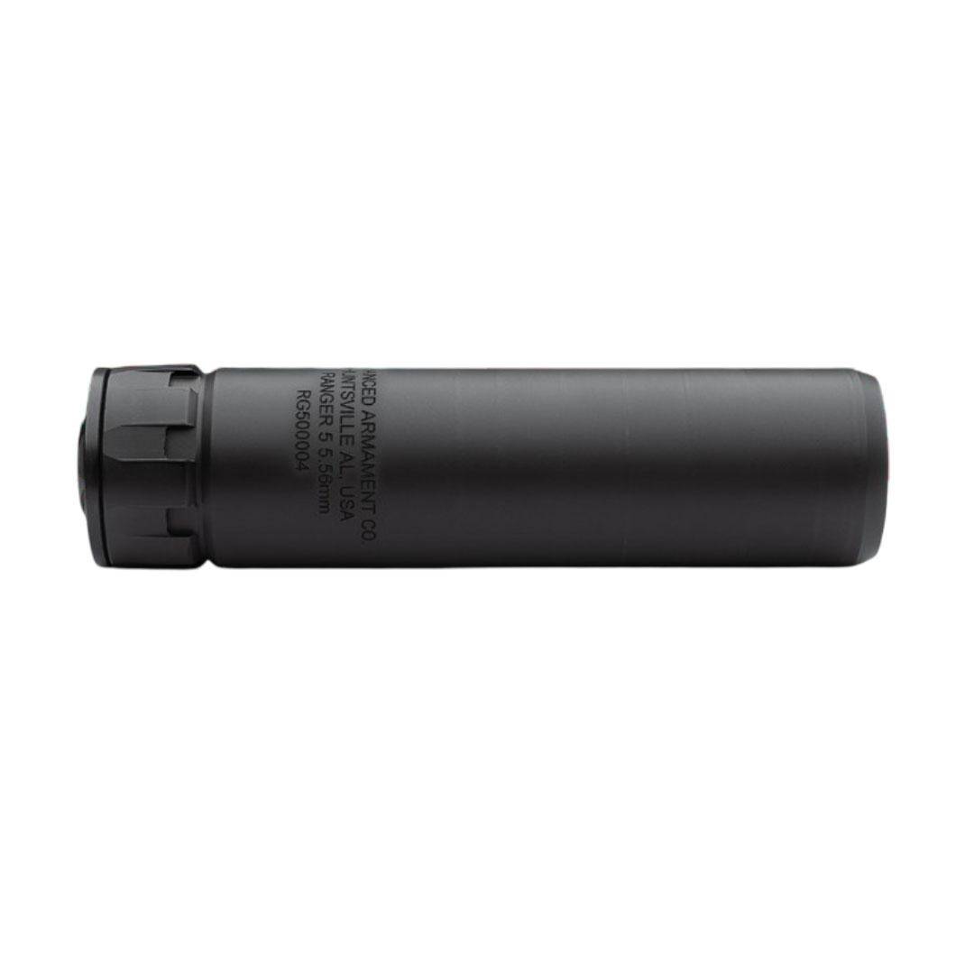AAC Ranger 5 Direct Thread RBP Suppressor 6mm 1/2-28 Thread 1.375 HUB Thread Stainless Steel Black