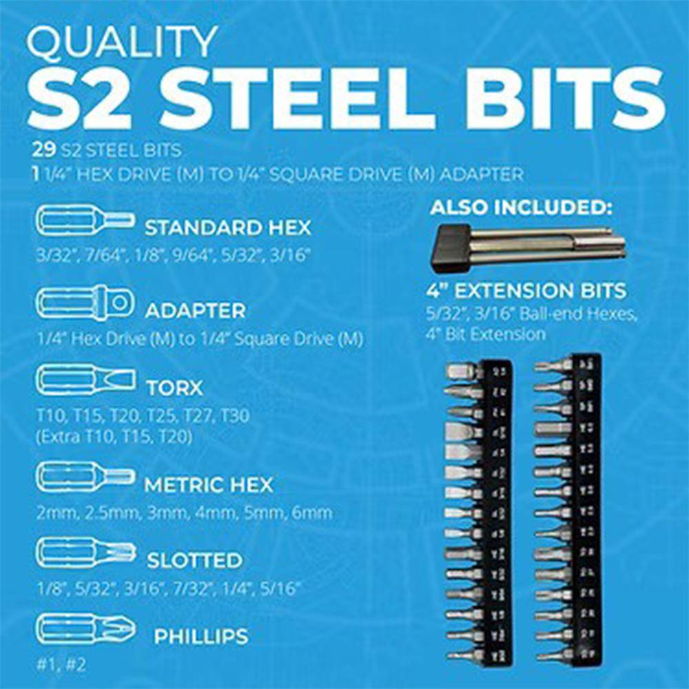 Borka Standard Configuration Tool Kit with 3 pc Extension Bit Set - Image 4