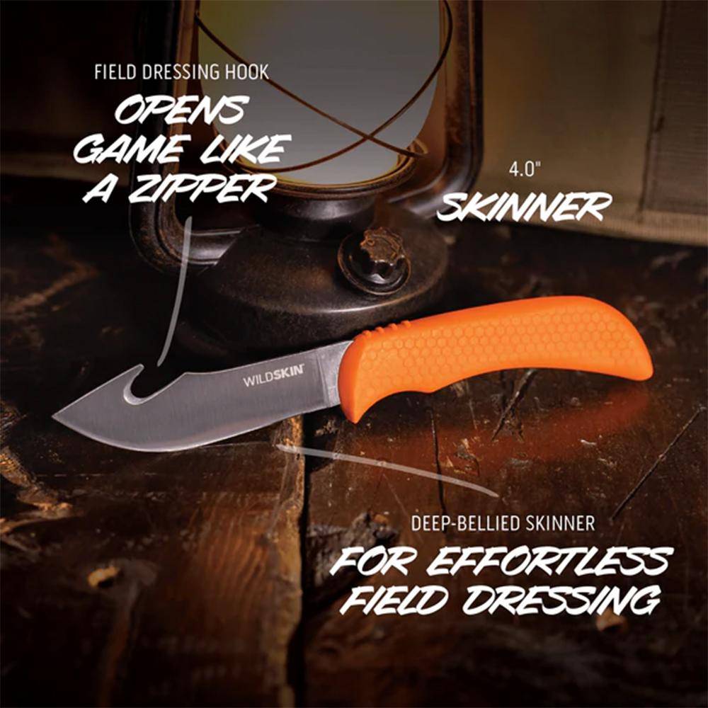Outdoor Edge Wildpair Knife Combo 4" Gut-Hook Skinner Blade & 2-1/2" Caping Blade Orange - Image 4