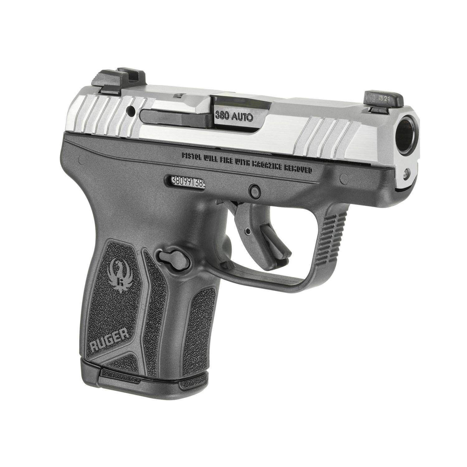 Ruger LCP MAX Handgun .380 Auto 10rd Magazine 2.80'' Black Oxide Barrel Loaded Chamber Indicator Stainless Slide/Black Grip Thumb Safety - Image 3