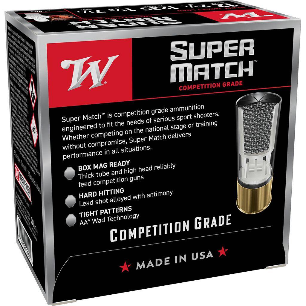 Winchester Super Match Shotshells 12ga 2¾" 1-1/8oz 1235 fps #7.5 25/ct - Image 2