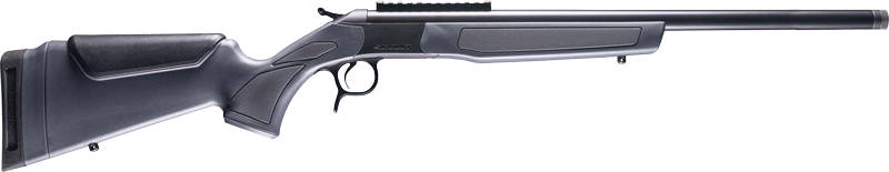 CVA Scout Single Shot Rifle .35 Whelen 22" Threaded Blued Barrel Grey Stock 0 MOA Pic Rail
