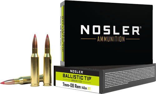 Nosler Ballistic Tip Hunting Rifle Ammunition .7mm-08 Rem 140gr PT 2825 fps 20/ct - Image 4