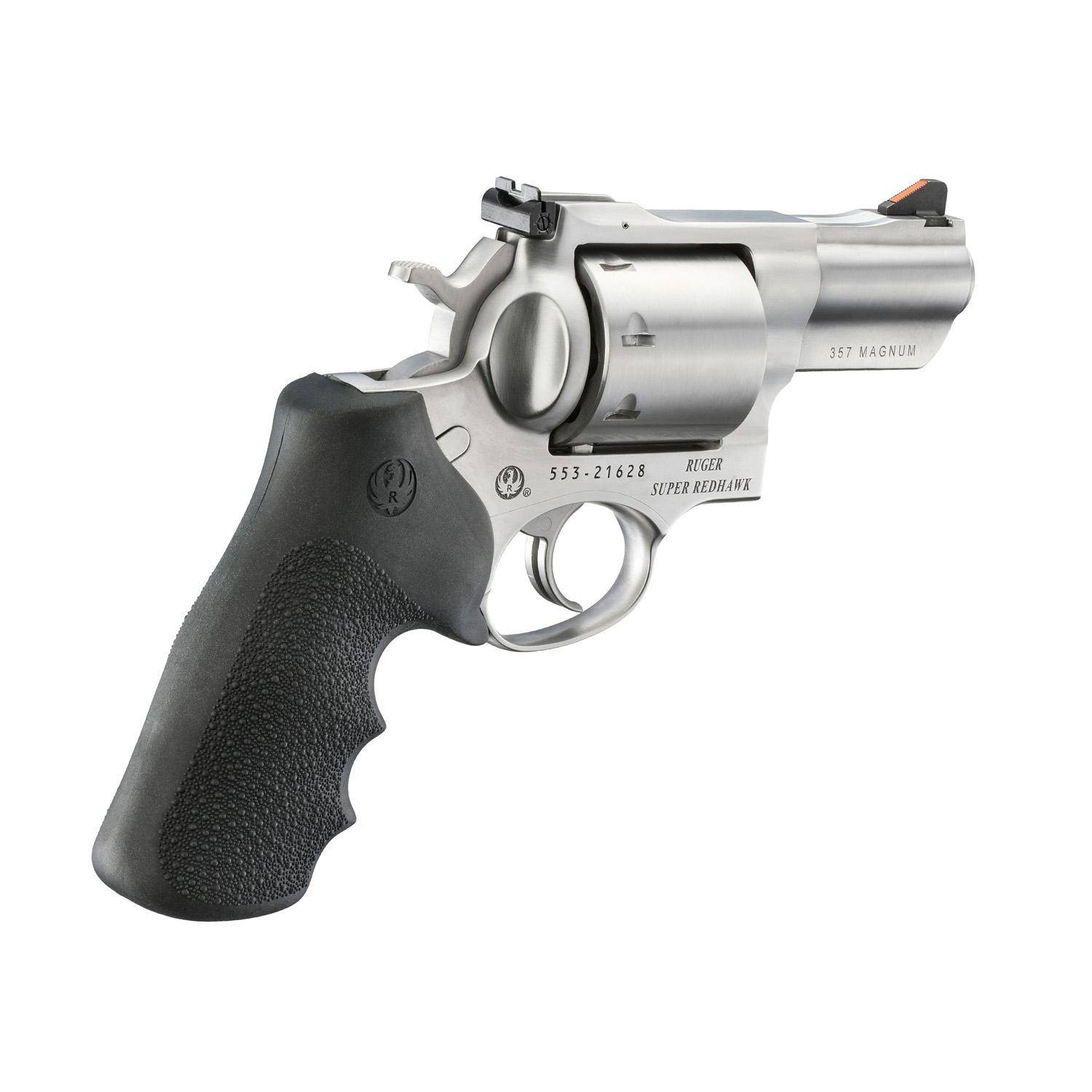 Ruger Super Redhawk Handgun .357 Mag 8rd Capacity 2.5" Barrel Satin Stainless Hogue Grip Adjustable Sight - Image 3