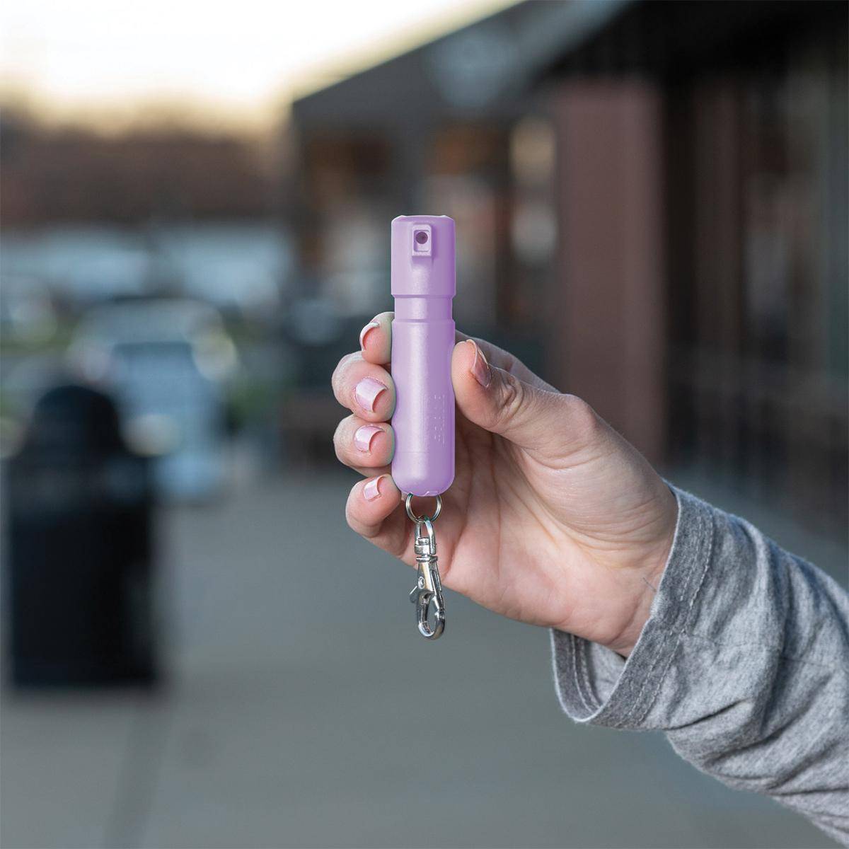 Sabre Mighty Discreet Pepper Spray with Snap Clip Keychain Lavender - Image 2