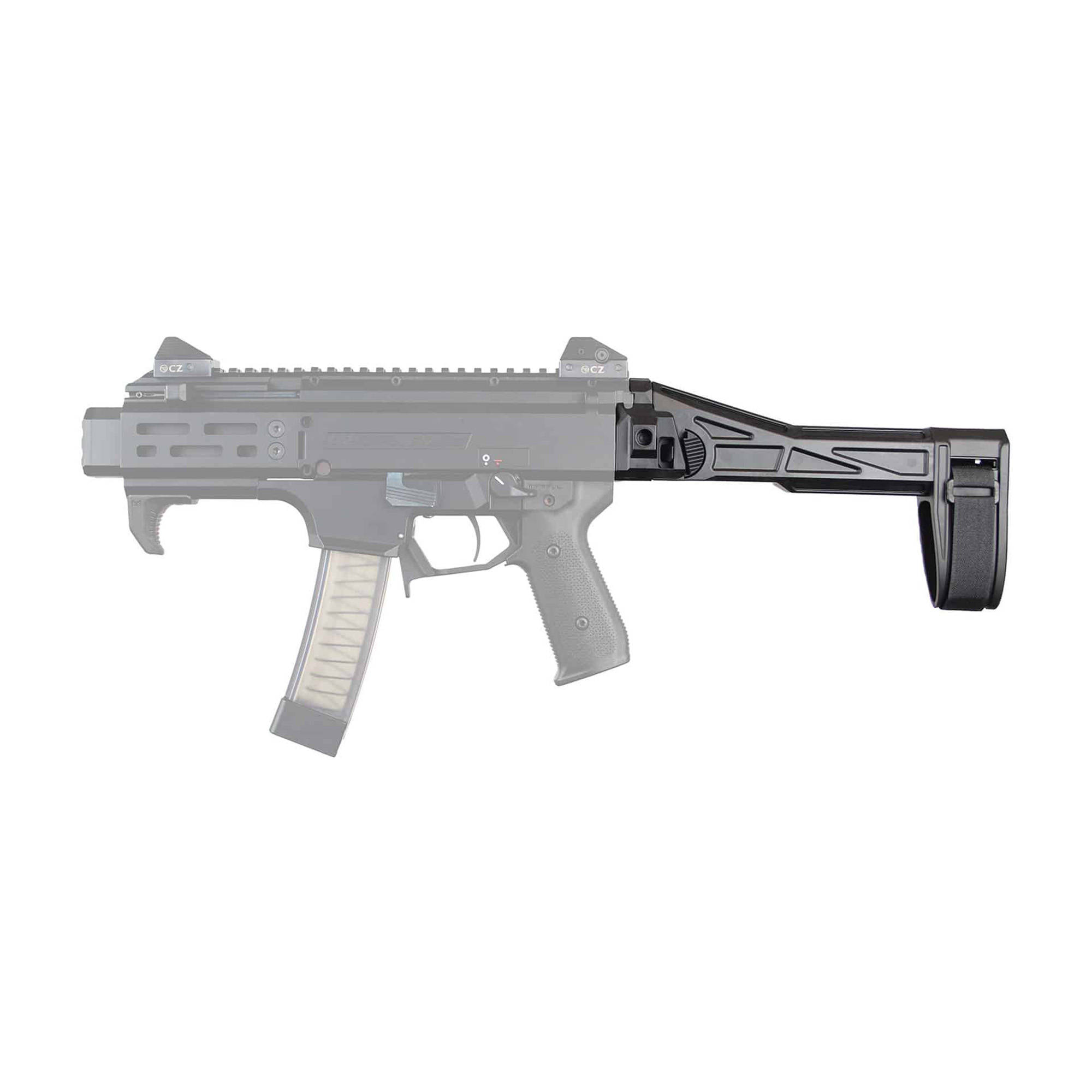 SB Tactical EVO2 Pistol Side Folding Brace Black SB LOGO - Image 2
